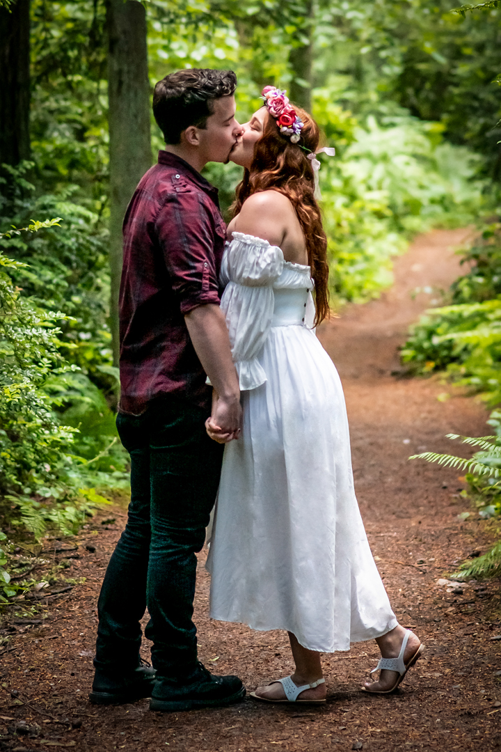 Let's kiss at our Olympic Forest Engagement